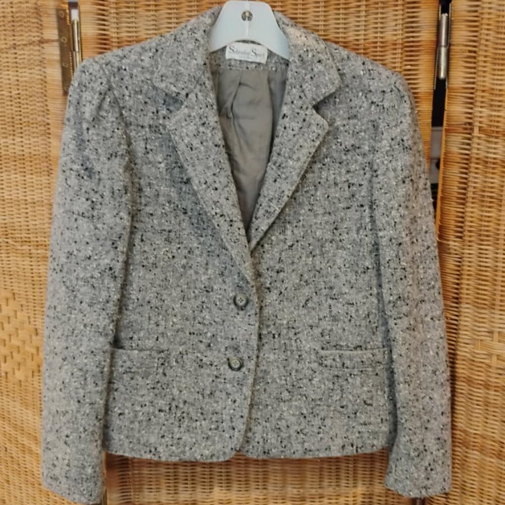 Vintage blazer, Women, Grey overall color, Small, Schrader Sport NewYork,
